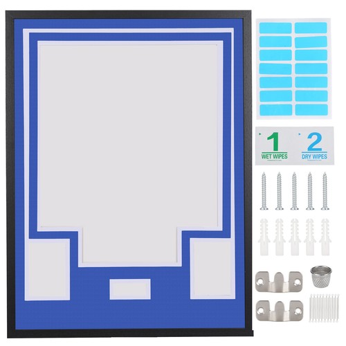 Blue white jersey display - &,